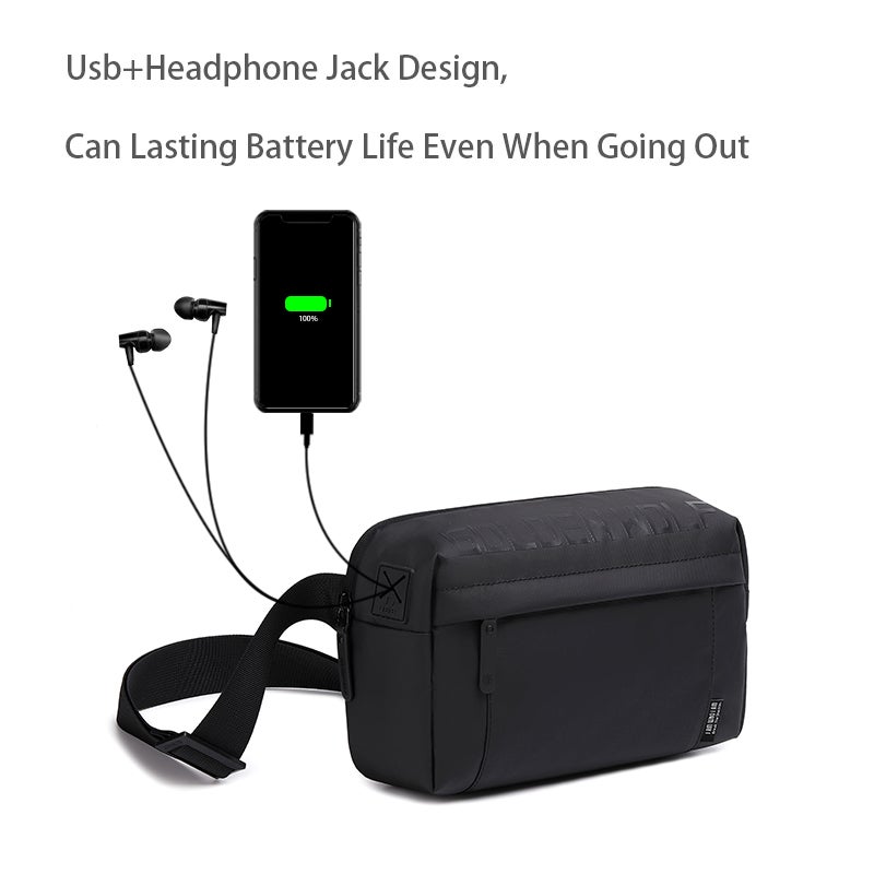 جولدن وولف GXB00129 حقيبة كروس مقاومة للماء ومضادة للسرقة - لون اسود — جولدين وولف - Image 5